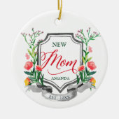 Junge Mutter Personalisierte Wasserfarben Keramik Ornament (Vorne)