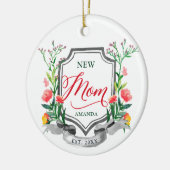 Junge Mutter Personalisierte Wasserfarben Keramik Ornament (Links)