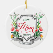 Junge Mutter Personalisierte Wasserfarben Keramik Ornament (Hinten)