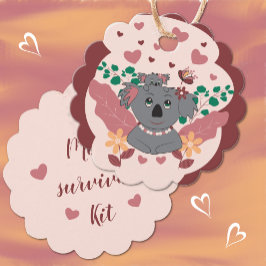 Junge Mutter Sweet Cartoon Koala Gefallen Tags Geschenkanhänger