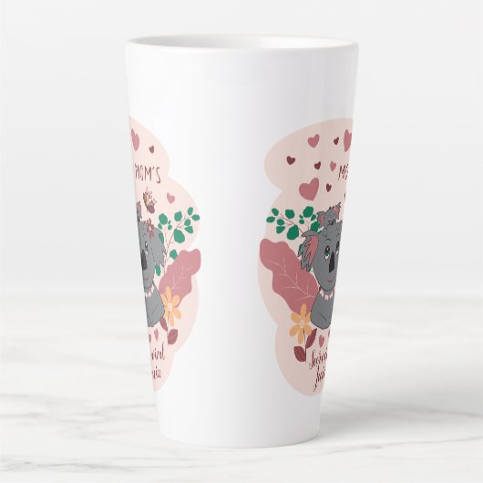 Junge Mutter Überlebenssaft Niedlich Koala Latte T Milchtasse (Vorderseite)