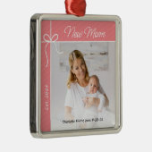 Junge Mutter und Baby Erstes Foto Ornament Aus Metall (Rechts)