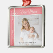Junge Mutter und Baby Erstes Foto Ornament Aus Metall (Links)