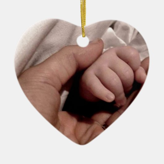 Junge Mutter und Baby - Lebensfreude Keramikornament (Vorne)