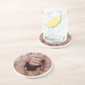 Junge Mutter und Baby - Lebensfreude Sandstein Untersetzer (Seite)