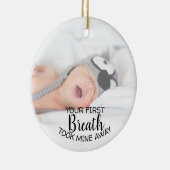Junge Mutter Vater Baby Foto Ornament (Rechts)