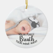Junge Mutter Vater Baby Foto Ornament (Vorne)