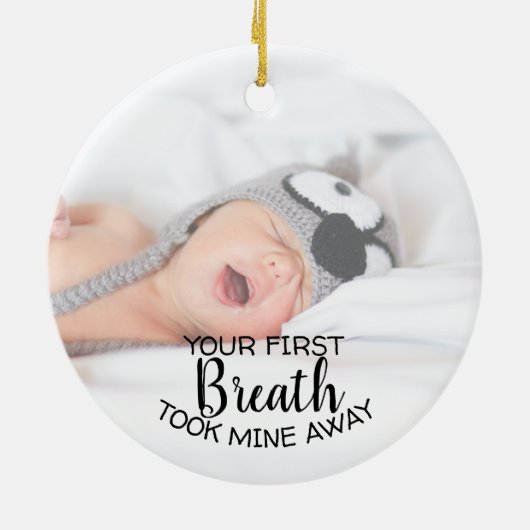 Junge Mutter Vater Baby Foto Ornament (Hinten)