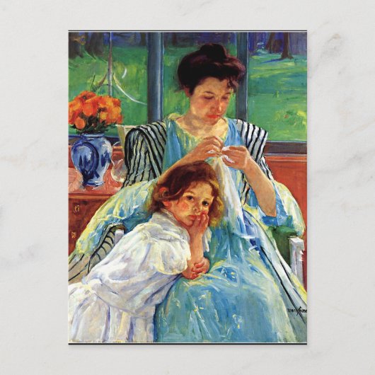 Junge Mutter, Vintage Kunstmalerei Postkarte (Vorderseite)