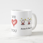 Junge Mutter von Triplets-Geschenk, kundenspezifis Jumbo-Tasse (Vorderseite Rechts)