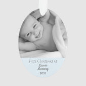 Junge Mutter Weihnachten als Mommy Personalize Fot Ornament (Rückseite)