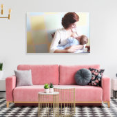 junge Mutterbrust füttre ihrem kleinen Jungen Leinwanddruck (Insitu (Wohnzimmer))