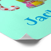 Junge Name Niedliches Spielzeug Patchwork Elefant Poster (Ecke)