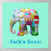 Junge Name Niedliches Spielzeug Patchwork Elefant Poster (Vorne)