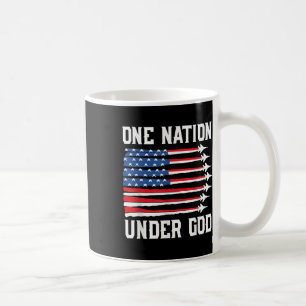Junge Nation unter Gott 4. Juli American Flag Figh Kaffeetasse