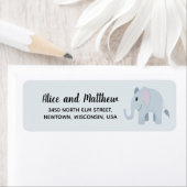 Junge Niedliche Elephant Baby Dusche Rücksendeadre (Insitu)