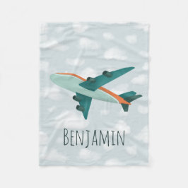 Junge Niedliche und moderne blaue Flugzeuge Kinder Fleecedecke