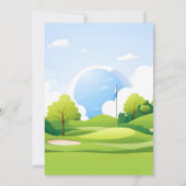 Junge niedliches Golfloch in einem ersten 1. Gebur Einladung (Rückseite)