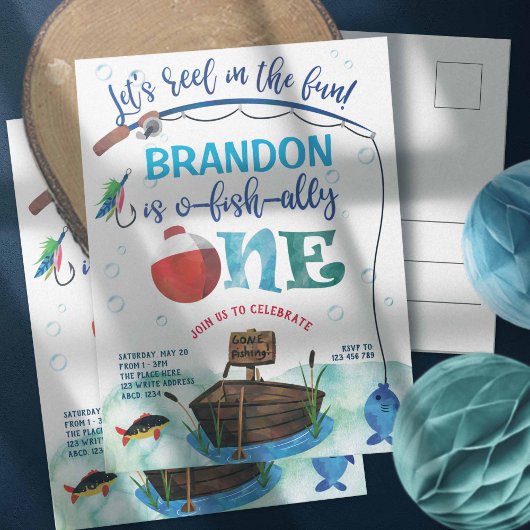 Junge, O-Fisch-verwandt, Thema Fischerei zuerst Postkarte