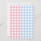 Junge oder Girl Gingham Classic Gender-Enthüllung Einladung (Rückseite)