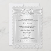 Junge oder Girl White Lace Cross Taufe Christening Einladung (Vorderseite)