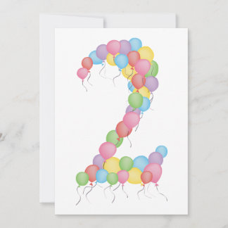 Junge oder Mädchen 2. Geburtstag Party Custom Einl Einladung