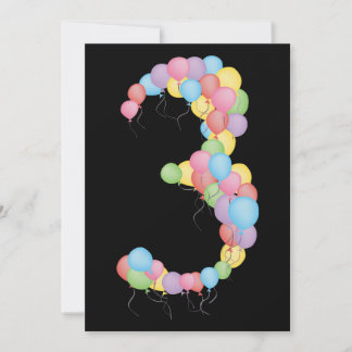 Junge oder Mädchen 3. Geburtstag Party Custom Einl Einladung