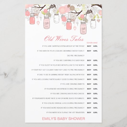 Junge oder Mädchen Alte Ehefrauen Babydusche mit A (Vorderseite)