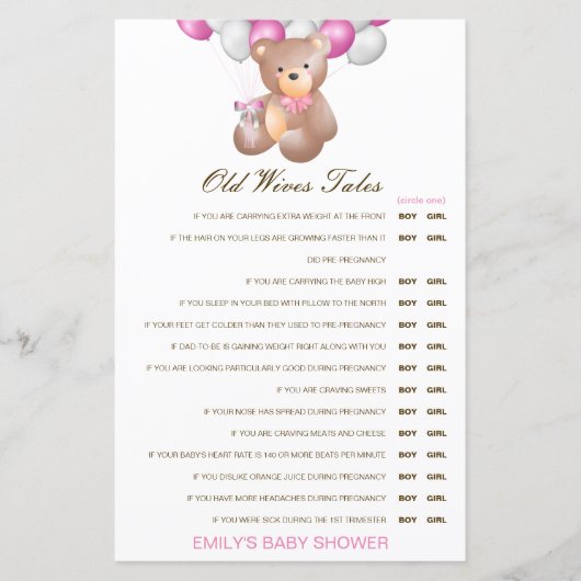 Junge oder Mädchen Alte Ehefrauen Babydusche mit A (Vorderseite)