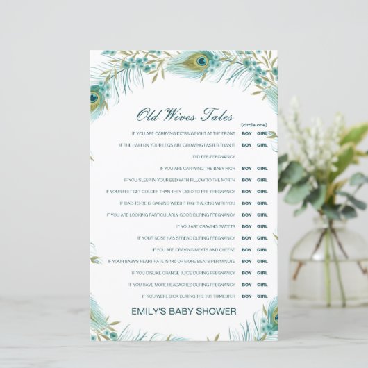 Junge oder Mädchen Alte Ehefrauen Babydusche mit A (Stehend Vorderseite)