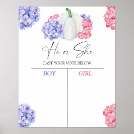 Junge oder Mädchen, die wir Kürbis wissen, Geschle Poster