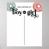 Junge oder Mädchen Donut Gender Reveal Baby Voting Poster (Vorne)
