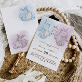 Junge oder Mädchen Elefant rosa blaues Geschlecht  Einladung