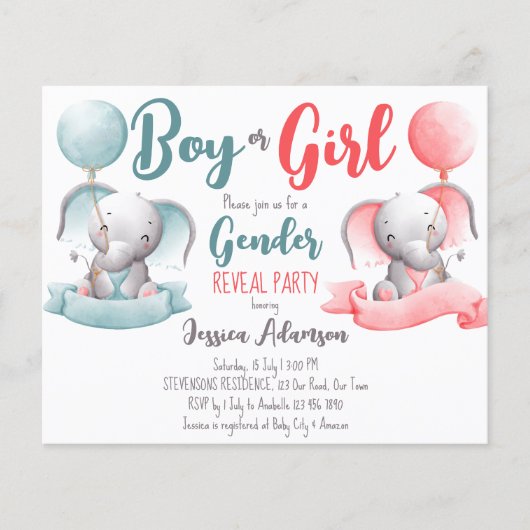 Junge oder Mädchen Elefantengeschlecht veröffentli (Vorderseite)