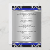 Junge oder Mädchen Erste heilige Kommunion Silver  Einladung (Rückseite)