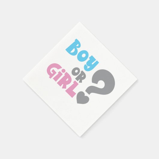Junge oder Mädchen Frage Mark Gender Reveal Serviette (Ecke)