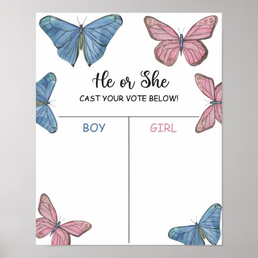 Junge oder Mädchen - Gender-Enthüllungsdiagramm Poster (Vorne)