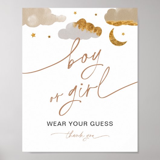 Junge oder Mädchen Gender Game Sign Twinkle Star Poster (Vorne)