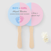 Junge oder Mädchen Gender Reveal Baby Shower Baby Fächer (Vorne und Hinten)