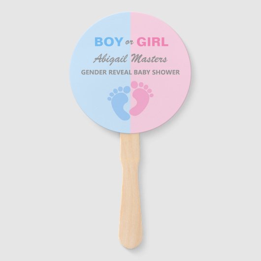 Junge oder Mädchen Gender Reveal Baby Shower Baby  Fächer (Vorderseite)
