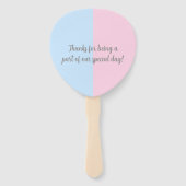 Junge oder Mädchen Gender Reveal Baby Shower Baby Fächer (Rückseite)