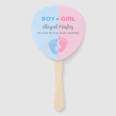 Junge oder Mädchen Gender Reveal Baby Shower Baby Fächer (Vorderseite)