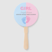 Junge oder Mädchen Gender Reveal Baby Shower Baby Fächer (Rückseite)