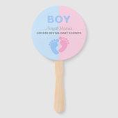 Junge oder Mädchen Gender Reveal Baby Shower Baby Fächer (Vorderseite)