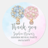 Junge oder Mädchen Gender Reveal Baby Shower Party Runder Aufkleber (Vorderseite)