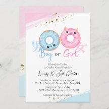 Junge oder Mädchen Gender Reveal Donut Niedlich Ka