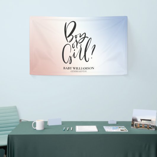 Junge oder Mädchen Gender Reveal Ombre Party Dekor Banner (Messeveranstaltung)
