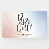 Junge oder Mädchen Gender Reveal Ombre Party Dekor Banner (Horizontal)