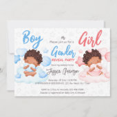 Junge oder Mädchen Geschlecht offenbaren Party Ein Einladung (Vorderseite)