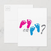 Junge oder Mädchen? Geschlecht offenbaren Party Einladungspostkarte (Vorne/Hinten)